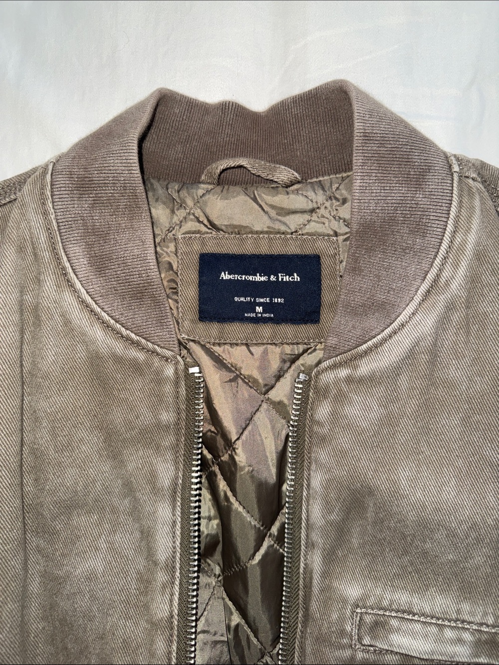 Abercrombie & Fitch Men's Brown Suede Bomber Jacket - Picture 2 of 5